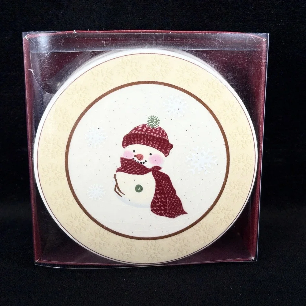 St Nicholas Square Snowman Spreaders (4) Coasters (4) Winter Wishes‎ Christmas